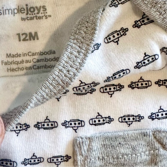 Carter's Gray and White Striped and Patterned Bodysuits - Size: 12 Months - Picture 6 of 10